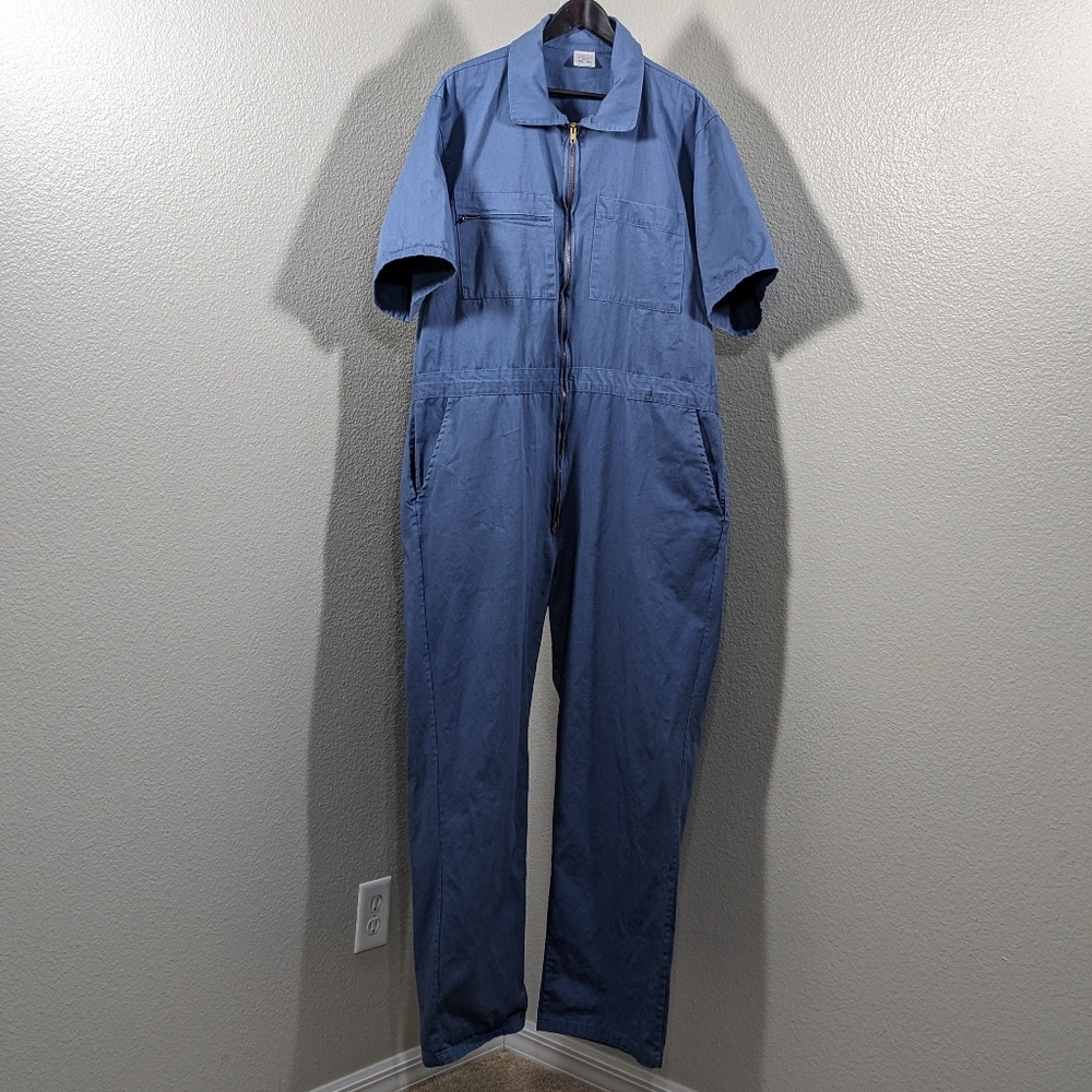 Short Sleeve Zip Coveralls by Superior Uniform Group, 50R Blue